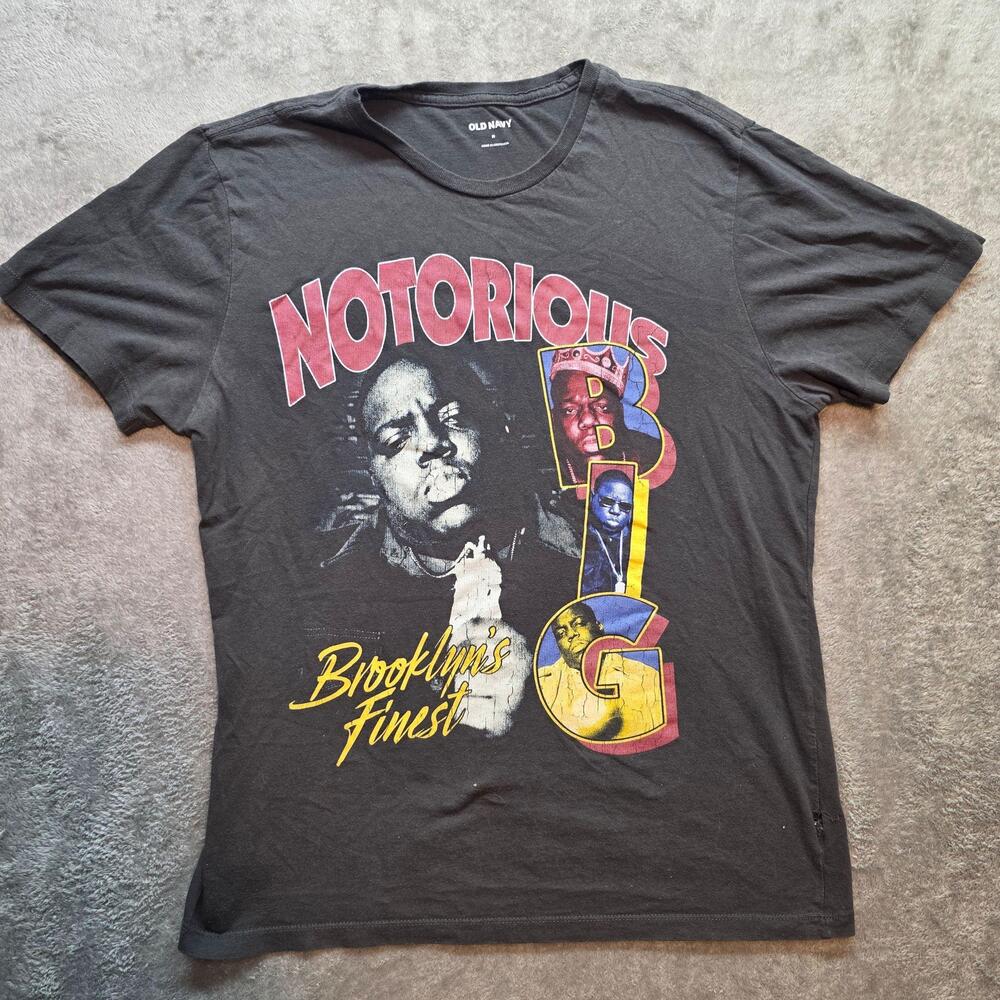 Old Navy Notorious BIG Shirt Mens M Black Brooklyn's Finest Graphic T-Shirt